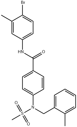 N-(4-bromo-3-methylphenyl)-4-[(2-methylbenzyl)(methylsulfonyl)amino]benzamide Structural