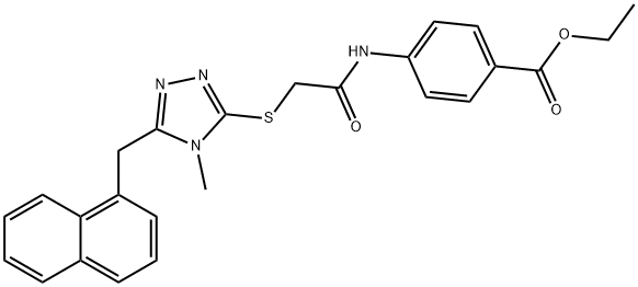 ethyl 4-[({[4-methyl-5-(naphthalen-1-ylmethyl)-4H-1,2,4-triazol-3-yl]sulfanyl}acetyl)amino]benzoate Structural