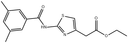 ethyl (2-{[(3,5-dimethylphenyl)carbonyl]amino}-1,3-thiazol-4-yl)acetate Structural