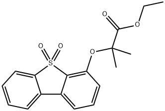 Propanoic acid,2-[(5,5-dioxido-4-dibenzothienyl)oxy]-2-methyl-, ethyl ester Structural