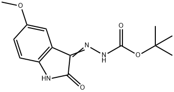 tert-butyl (2Z)-2-(5-methoxy-2-oxo-1,2-dihydro-3H-indol-3-ylidene)hydrazinecarboxylate Structural