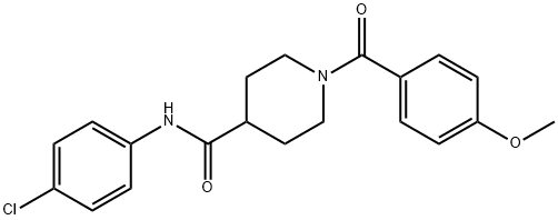 N-(4-chlorophenyl)-1-[(4-methoxyphenyl)carbonyl]piperidine-4-carboxamide Structural