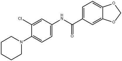 N-[3-chloro-4-(piperidin-1-yl)phenyl]-1,3-benzodioxole-5-carboxamide Structural