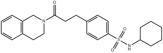 N-cyclohexyl-4-[3-(3,4-dihydroisoquinolin-2(1H)-yl)-3-oxopropyl]benzenesulfonamide Structural