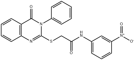 N-(3-nitrophenyl)-2-[(4-oxo-3-phenyl-3,4-dihydroquinazolin-2-yl)sulfanyl]acetamide Structural
