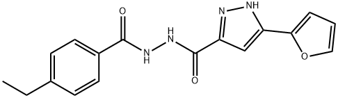 N'-[(4-ethylphenyl)carbonyl]-3-(furan-2-yl)-1H-pyrazole-5-carbohydrazide Structural