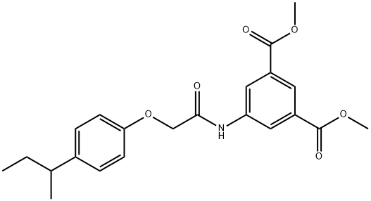 dimethyl 5-({[4-(butan-2-yl)phenoxy]acetyl}amino)benzene-1,3-dicarboxylate Structural