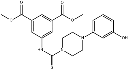dimethyl 5-({[4-(3-hydroxyphenyl)piperazin-1-yl]carbonothioyl}amino)benzene-1,3-dicarboxylate Structural