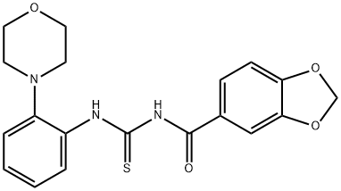 N-(1,3-benzodioxol-5-ylcarbonyl)-N'-[2-(4-morpholinyl)phenyl]thiourea Structural