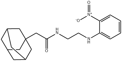N-{2-[(2-nitrophenyl)amino]ethyl}-2-(tricyclo[3.3.1.1~3,7~]dec-1-yl)acetamide Structural