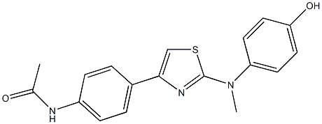 N-(4-{2-[(4-hydroxyphenyl)(methyl)amino]-1,3-thiazol-4-yl}phenyl)acetamide Structural