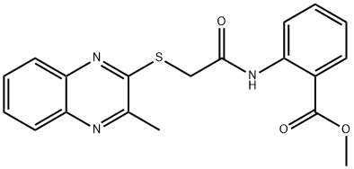 methyl 2-(2-((3-methylquinoxalin-2-yl)thio)acetamido)benzoate Structural