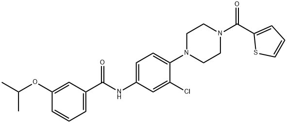 N-{3-chloro-4-[4-(2-thienylcarbonyl)-1-piperazinyl]phenyl}-3-isopropoxybenzamide Structural