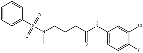 N-(3-chloro-4-fluorophenyl)-4-[methyl(phenylsulfonyl)amino]butanamide Structural