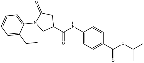 isopropyl 4-({[1-(2-ethylphenyl)-5-oxo-3-pyrrolidinyl]carbonyl}amino)benzoate Structural