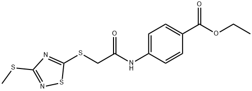 ethyl 4-[[2-[(3-methylsulfanyl-1,2,4-thiadiazol-5-yl)sulfanyl]acetyl]amino]benzoate Structural