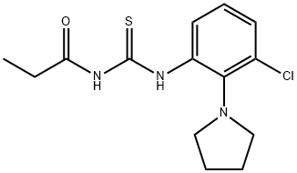 N-[3-chloro-2-(1-pyrrolidinyl)phenyl]-N'-propionylthiourea Structural