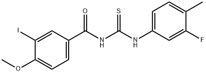 N-{[(3-fluoro-4-methylphenyl)amino]carbonothioyl}-3-iodo-4-methoxybenzamide Structural
