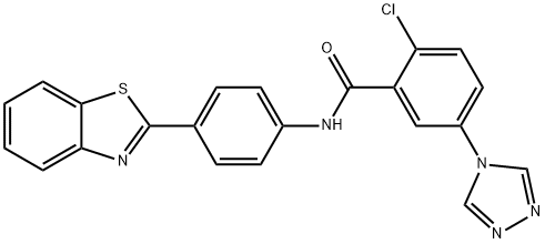 N-[4-(1,3-benzothiazol-2-yl)phenyl]-2-chloro-5-(1,2,4-triazol-4-yl)benzamide Structural