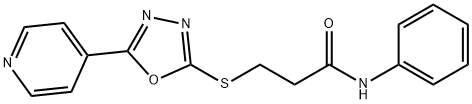 N-phenyl-3-{[5-(pyridin-4-yl)-1,3,4-oxadiazol-2-yl]sulfanyl}propanamide Structural
