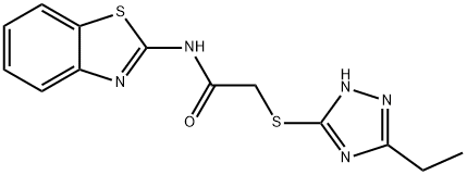 N-(1,3-benzothiazol-2-yl)-2-[(5-ethyl-4H-1,2,4-triazol-3-yl)sulfanyl]acetamide Structural