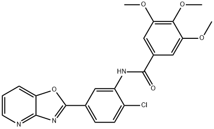 N-(2-chloro-5-[1,3]oxazolo[4,5-b]pyridin-2-ylphenyl)-3,4,5-trimethoxybenzamide Structural