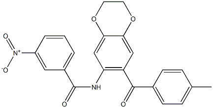 N-{7-[(4-methylphenyl)carbonyl]-2,3-dihydro-1,4-benzodioxin-6-yl}-3-nitrobenzamide Structural