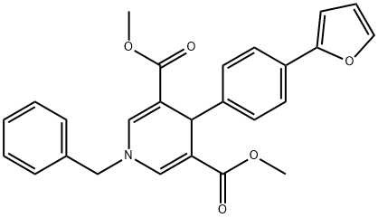 dimethyl 1-benzyl-4-[4-(furan-2-yl)phenyl]-1,4-dihydropyridine-3,5-dicarboxylate Structural