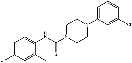 N-(4-chloro-2-methylphenyl)-4-(3-chlorophenyl)piperazine-1-carbothioamide Structural