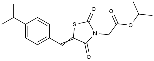 propan-2-yl {(5E)-2,4-dioxo-5-[4-(propan-2-yl)benzylidene]-1,3-thiazolidin-3-yl}acetate Structural
