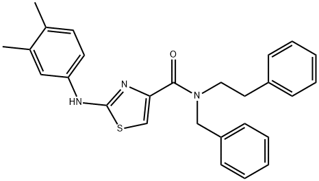 N-benzyl-2-[(3,4-dimethylphenyl)amino]-N-(2-phenylethyl)-1,3-thiazole-4-carboxamide Structural