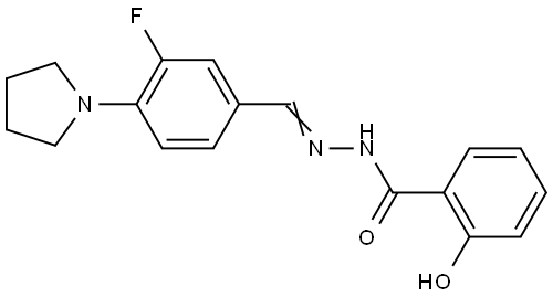 N'-{(E)-[3-fluoro-4-(pyrrolidin-1-yl)phenyl]methylidene}-2-hydroxybenzohydrazide Structural
