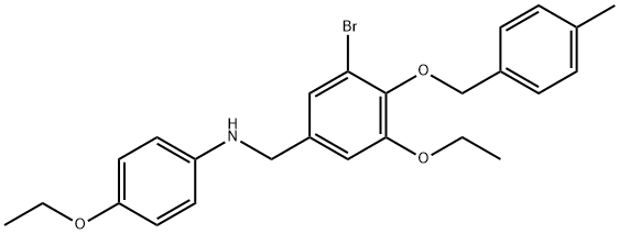 N-{3-bromo-5-ethoxy-4-[(4-methylbenzyl)oxy]benzyl}-4-ethoxyaniline Structural