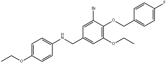 N-{3-bromo-5-ethoxy-4-[(4-fluorobenzyl)oxy]benzyl}-4-ethoxyaniline Structural