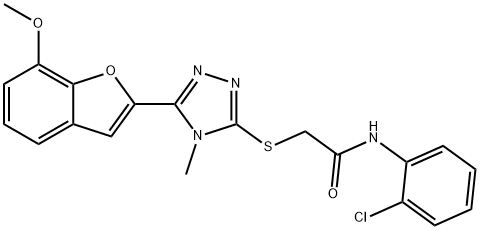 N-(2-chlorophenyl)-2-{[5-(7-methoxy-1-benzofuran-2-yl)-4-methyl-4H-1,2,4-triazol-3-yl]sulfanyl}acetamide Structural