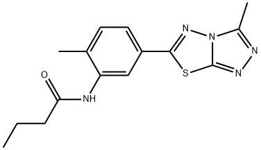 N-[2-methyl-5-(3-methyl[1,2,4]triazolo[3,4-b][1,3,4]thiadiazol-6-yl)phenyl]butanamide Structural