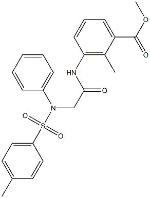 methyl 2-methyl-3-({N-[(4-methylphenyl)sulfonyl]-N-phenylglycyl}amino)benzoate Structural