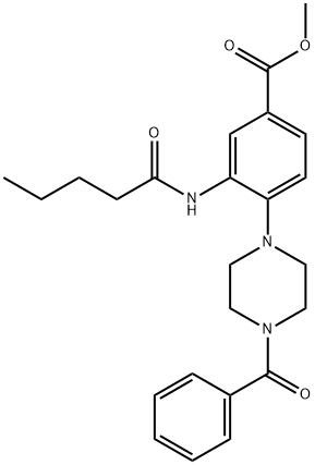 methyl 3-(pentanoylamino)-4-[4-(phenylcarbonyl)piperazin-1-yl]benzoate Structural
