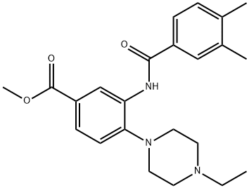 methyl 3-{[(3,4-dimethylphenyl)carbonyl]amino}-4-(4-ethylpiperazin-1-yl)benzoate Structural