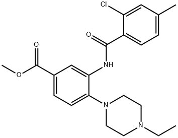 methyl 3-{[(2-chloro-4-methylphenyl)carbonyl]amino}-4-(4-ethylpiperazin-1-yl)benzoate Structural