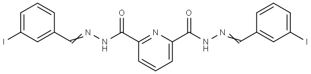 N'~2~,N'~6~-bis[(E)-(3-iodophenyl)methylidene]pyridine-2,6-dicarbohydrazide Structural