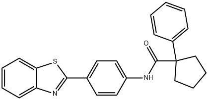 N-[4-(1,3-benzothiazol-2-yl)phenyl]-1-phenylcyclopentanecarboxamide Structural