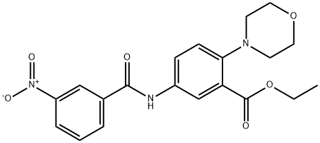 ethyl 2-(morpholin-4-yl)-5-{[(3-nitrophenyl)carbonyl]amino}benzoate Structural