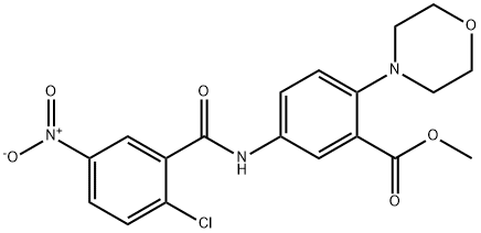 methyl 5-{[(2-chloro-5-nitrophenyl)carbonyl]amino}-2-(morpholin-4-yl)benzoate Structural