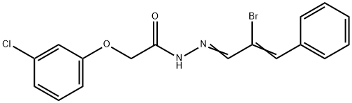 N'-[(1Z,2Z)-2-bromo-3-phenylprop-2-en-1-ylidene]-2-(3-chlorophenoxy)acetohydrazide Structural
