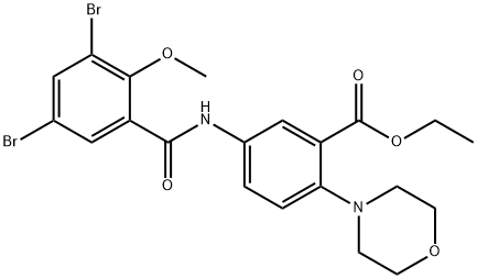 ethyl 5-{[(3,5-dibromo-2-methoxyphenyl)carbonyl]amino}-2-(morpholin-4-yl)benzoate Structural