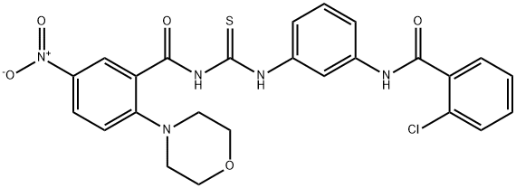 N-[(3-{[(2-chlorophenyl)carbonyl]amino}phenyl)carbamothioyl]-2-(morpholin-4-yl)-5-nitrobenzamide Structural