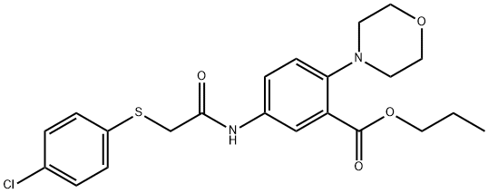 propyl 5-({[(4-chlorophenyl)sulfanyl]acetyl}amino)-2-(morpholin-4-yl)benzoate Structural