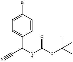 tert-butyl ((4-bromophenyl)(cyano)methyl)carbamate Structural