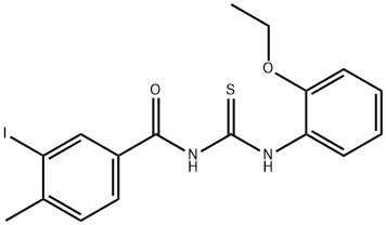 N-{[(2-ethoxyphenyl)amino]carbonothioyl}-3-iodo-4-methylbenzamide Structural